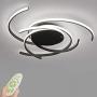 Modern LED Dimmable Ceiling Light with Remote Control Kitchen Island Lamp Dining Table Creative Spiral Flower Shape Design Metal Acrylic Ceiling Chandelier Lighting for Living Room Bedroom light Black