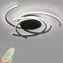 Modern LED Dimmable Ceiling Light with Remote Control Kitchen Island Lamp Dining Table Creative Spiral Flower Shape Design Metal Acrylic Ceiling Chandelier Lighting for Living Room Bedroom light Black