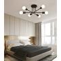 Hsyile Lighting KU300229 Modern-Industrial Style Indoor Chandelier,Flush Mount Ceiling Light Modern Pendant Light,Perfect for Kitchen Bathroom Dining Room Bedroom Hallway etc, 6 Lights-Black