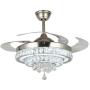 Saffbei 42 Retractable Ceiling Fan with Remote, 2-layers Crystal Modern Chandeliers with LED Light Kits 3-Color Bright Lighting for Decor Living room/Bedroom…