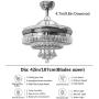 Sweety House 42''Luxury Crystal Ceiling Fan Chandelier with Remote Control LED Lights and Three-Speed Stealth Fan Blade Silent Motor Lighting Chandelier (42 inches-Style 1) (42''Luxury Crystal)