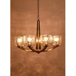 Alice House 29.5'' 8-Light Large Chandeliers for Dining Room, 72'' Chain, Brushed Nickel Finish, Kitchen Light Fixtures with Clear Hammered Glasses, Modern Farmhouse Chandelier AL6091-H8