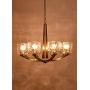 Alice House 29.5'' 8-Light Large Chandeliers for Dining Room, 72'' Chain, Brushed Nickel Finish, Kitchen Light Fixtures with Clear Hammered Glasses, Modern Farmhouse Chandelier AL6091-H8