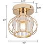 YLONG-ZS Industrial Ceiling Light Fixture with Clear Pannel Glass Shade Semi-Flush Mount for Dining Room, Bedroom, Cafe, Bar, Corridor, Hallway, Entryway, Passway,Gold Finish