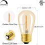 Hizashi - 25 Pack 2200K LED S14 1 Watt Dimmable Bulb E26, String Light Replacement Bulbs - Equal to 11W Incandescent Bulbs - Amber LED Edison Filament Bulbs for Outdoor Patio String Light, UL Listed