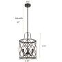 Vintage Kitchen Ceiling Pendant Light,Farmhouse Drum Chandeliers for Dining Room,Adjustable Height,Wood Finish,3-Light