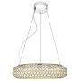 Maxax LED Crystal Chandelier Ceiling Light Fixture 1 Ring Pendant Light with 3 LED Strips for Dining Room,Bathroom, Bedroom,Living Room,Cord Adjustable,Chrome