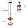 Giluta Round Wood Pendant Light Kitchen Island Hanging Light Fixture with Seeded Glass Shade, Rustic Dining Room Ceiling Light Fixture Height Adjustable , UL Listed