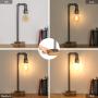 Industrial Table Lamp with USB Charging Port, 3 Way Dimmable Touch Control Bedside Lamp Water Pipe Steampunk Lamp Iron Vintage Nightstand Lamp for Living Room, Bedroom, Office, 6W LED Bulb Included