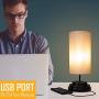Amazon Brand – Aultra LED Touch Table LAMP - Table Lamp Shade with Dimmable Touch Control Features & Phone Charging Port Used for Nightstand, Desk Lamp, & Bedroom Decor Light w/ Adapter