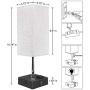 USB Bedside Table Lamp,Cotanic Minimalist Bedside Desk Lamp with Charging Port,Lamps for Bedrooms,Fabric Shade Ambient Light,Modern Nightstand Lamp with Pull Chain