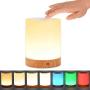 Night Light, UNIFUN Touch Lamp for Bedrooms Living Room Portable Table Bedside Lamps with Rechargeable Internal Battery Dimmable 2800K-3100K Warm White Light & Color Changing RGB