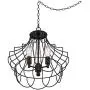 Hansel Bronze Cage Plug in Swag Pendant Chandelier 19 1/2'' Wide Industrial LED Edison 3-Light Fixture for Dining Room House Foyer Kitchen Island Entryway Bedroom Living Room - Franklin Iron Works