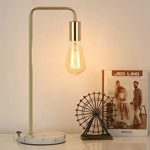 HAITRAL Industrial Table Lamp Gold - Small Desk Lamp for Bedroom, Office, Living Room HAITRAL Industrial Table Lamp Gold - Small Desk Lamp for Bedroom, Office, Living Room