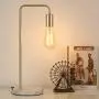 HAITRAL Industrial Table Lamp Gold - Small Desk Lamp for Bedroom, Office, Living Room