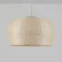 LITFAD LED Pendant Light Single Light Dome Shape Ceiling Light Rustic Rattan Pendant Lighting Modern Weave Ceiling Hanging Light for Dining Room Restaurant Living Room - 12''