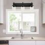 ELUZE Vanity Lighting 3 Lights Modern Bathroom Fixtures with Clear Glass Shade Vanity Lights for Living Room Kitchen Dining Room