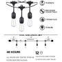 Afirst LED Outdoor Patio Lights 20Ft with 15 Bulbs Edison Lights Weatherproof Outdoor String Lights for Backyard Party Market Wedding Black