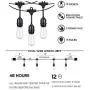 Afirst LED Outdoor Patio Lights 20Ft with 15 Bulbs Edison Lights Weatherproof Outdoor String Lights for Backyard Party Market Wedding Black