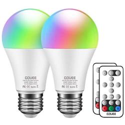 Govee RGB Color Changing Light Bulbs, Dimmable 75W Equivalent LED Light Bulbs with Remote, 10W A19 E26 Screw Base Multicolor Decor Mood Light for Bedroom, Stage, Party and More (2 Pack)