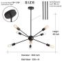 AIGU Chandeliers 8-Lights Black Lights Fixture, Modern Pendant Lighting Industrial Hanging Ceiling Light Mid Century Pendant Lighting Ceiling Light Fixture for Kitchen Bedroom Dining Room