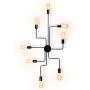 Unitary Brand Black Metal Steel Art Dining Room Flush Mount Ceiling Light with 8 E26 Bulb Sockets 480W Painted Finish