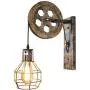 PUZHI HOME Industrial Wall Sconce Pulley Wall Lamp 1-Light Wall Light Fixtures for Indoor Lighting Bathroom Kitchen Living Room -Bronze Finished