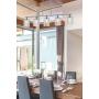 Luburs 5-Light Modern Crystal Chandelier Lighting Fixtures Dining Room Ceiling Hanging,Crystal Pendant Chandelier Light,Chrome Table Light with Adjustable Rods,Farmhouse Island Lights for Kitchen