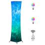 Floor Lamp, CHIPHY 39'' dimmable Standing Lamp, 7 Colors Changing LED Bulbs and 10 Levels Brightness and Color Temperature, Remote Control, Brown Fabric Shade, Modern for Bedroom, Kids Room, Play Room