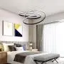 WELAKI LED Chandelier 80W 6000K Dimmable,Modern Pendant Light Fixture for Kitchen Island Restaurant Dining Room Living Room Bedroom (Black)