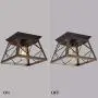 Q&S Flush Mount Ceiling Light Fixture , Farmhouse Vintage Ceiling Lights,Industrial Metal Ceiling Lamp for Hallway, Entryway, Bathroom ORB+Brush Brown,1 Light E26