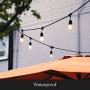 Brightech Ambience Pro - Waterproof LED Outdoor String Lights - Hanging, Dimmable 2w Vintage Edison Bulbs - 24 Ft Commercial Grade Patio Lights Create Cafe Ambience In Your Backyard - black