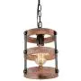 Giluta Circular Wood Pendant Light Farmhouse Kitchen Chandelier One-Light Rustic Industrial Edison Ceiling Light Hanging Light Fixtures for Dining Room Bedroom Bathroom (P0022)