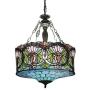 LITFAD Tiffany Ceiling Light 33.46''Height 5-Lights Pendant Light with Splendid Baroque Pattern Glass Shade 110V-120V Ceiling Hanging Light for Living Room Bedroom Hotel LITFAD Tiffany Ceiling Light 33.46''Height 5-Lights Pendant Light with Splendid Baroque Pattern Glass Shade 110V-120V Ceiling Hanging Light for Living Room Bedroom Hotel