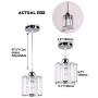 Mini Pendant Light Crystal Pendant Lighting Fixture Flush Mount Ceiling Lighting Fixture Adjustable Hanging Light for Dining Room Bedroom Kitchen Island Living Room Hallway,E26 Bulb,Chrome