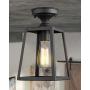 Emliviar 1-Light Ceiling Light Fixture, Semi-Flush Mount Light in Black Finish, 1803AW2-F1 BK