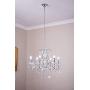 Saint Mossi Modern K9 Crystal Raindrop Chandelier Lighting Flush Mount LED Ceiling Light Fixture Pendant Chandelier for Livingroom 6 E12 Bulbs Required H 23 in x Diameter 24 in
