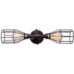 Creatgeek Industrial Oil Rubbed Bronze Wall Sconce Lighting, Antique Semi Cage Iron Wall Lamp Decor Light Fixture for Bathroom, Living Room and More …