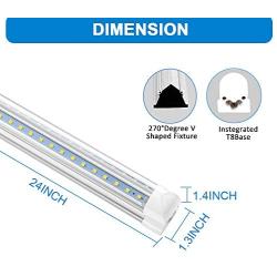 T8 LED Light Fixture -2FT 1680lm 14W Under Cabinet Lighting, 3000k Warm White Light, Ceiling and Utility Shop Light, Corded Electric with Built-in ON/Off Switch (Pack of 2)