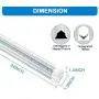 T8 LED Light Tube - 2FT, 14W, 1680lm, 4000K(Daylight Glow), Linkable Integrated Single Fixture, Clear Cover, V Shape, Utility Shop Light, Ceiling and Under Cabinet Light, Corded Electric (2 Pack)