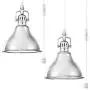 QITIM Plug in Pendant Light Indoor, Brushed Nickel Finish Modern Metal Hanging Lamp for Kitchen, Living Room, Bedroom, 15FT Clear Cord with On/Off Switch, E26 Socket, 2 Pack