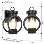 Industrial Outdoor Wall Lantern Modern Exterior Wall Mounted Light Fixtures Outdoor Wall Lamp Waterproof Metal House with Seed Glass for Porch Lighting Matte Black