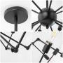 12-Light Sputnik Chandelier Industrial Modern Black Ceiling Lamp Fixture Vintage Ceiling Light for Living roon Dinning Room Kitchen Cafe Bar Hallway E26 Base