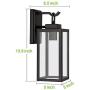 Outdoor Wall Lantern, LED Bulb Included, Matte Black Wall Sconce Light Fixtures, Architectural Fixture with Clear Glass Shade ETL List for Entryway, Porch, Doorway