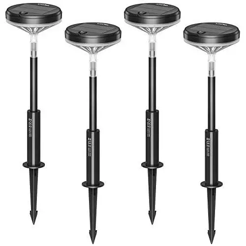 LITOM Solar Pathway Lights Outdoor, 3 Lighting Modes Wireless Solar LED Landscape Lights, IP65 Waterproof Solar Powered Garden Lights for Ground Lawn Patio Yard Driveway Deck Walkway 4 Pack Warm White LITOM Solar Pathway Lights Outdoor, 3 Lighting Modes Wireless Solar LED Landscape Lights, IP65 Waterproof Solar Powered Garden Lights for Ground Lawn Patio Yard Driveway Deck Walkway 4 Pack Warm White
