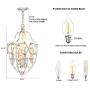 4 Light Farmhouse Chandelier Lighting,12.6'' Orb Dining Room Chandelier ,Rustic Kitchen Light Fixture Ceiling,Foyer Chandelier,Distressed White Metal Chandelier BN-1071-4R