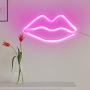Lip Shaped Neon Signs Led Neon Light Art Decorative Lights Wall Decor for Children Baby Room Christmas Wedding Party Decoration (Pink)