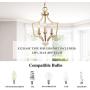 KSANA Gold Chandelier, Small Pendant Light for Kitchen Island, Dining & Living Room