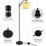 Tangkula Floor Lamp for Living Room, Mid Century Tall Pole Lamp with Arc Hanging Shade, Foot Switch & Metal Base, Indoor Reading Standing Light for Living Room Bedroom Office, LED Bulb Not Included