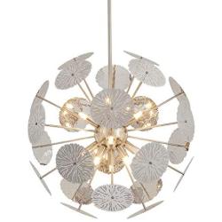 Fivess Lighting 12-Light Modern Sputnik Chandelier Brushed Nickel with Bulbs, Adjustable Rods Globe Pendant Lighting Fixture for Dining Room Kitchen Island Foyer Table Farmhouse